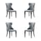 Manhattan Comfort Reine Faux Leather Dining Chair in Pebble Grey- Set of 4 2-DC007-PE - alternate 1
